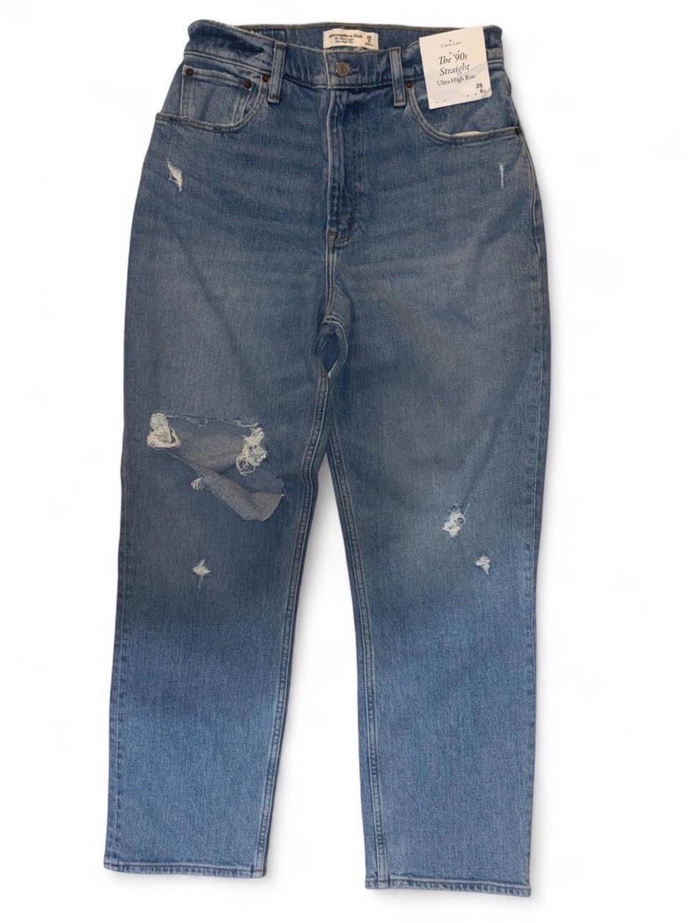 Abercrombie & Fitch Curve Love The ’90s Straight Ultra High Rise Jeans Size 28
